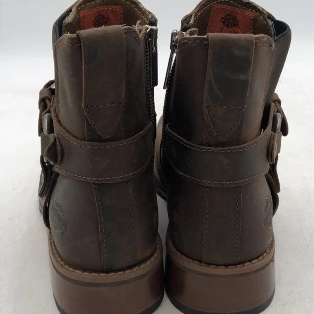 Harley-Davidson Brown Leather Harness Boots